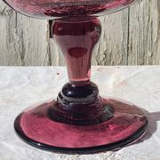 Fruit cup, amethyst bubbled glass compotier
