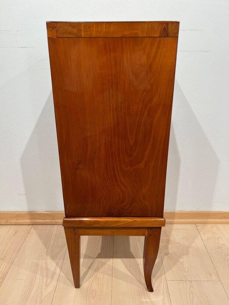Biedermeier Pillar Cabinet in Cherry Veneer, 1820