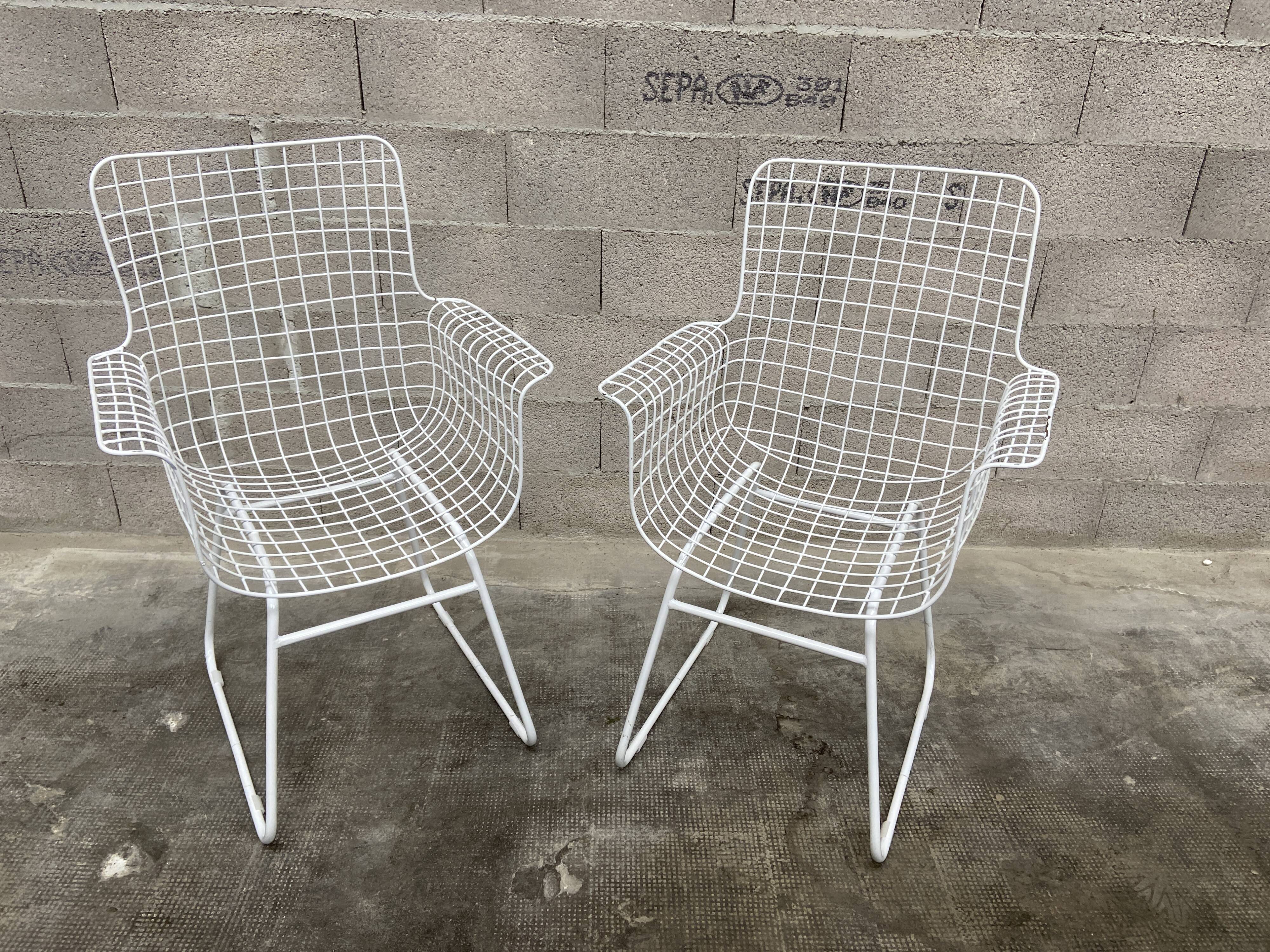 Paire de fauteuils jardin terrasse fer
