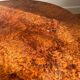 Round coffee table in Elm Burl, Art Deco decorative work - Year 1941