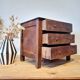 Small antique wooden workshop cabinet with 3 drawers