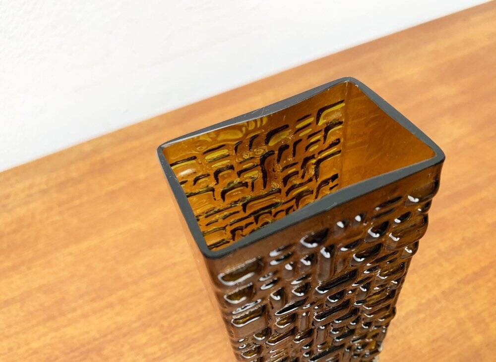 Brutalist bubble glass vase from the German space age mid-century by Emil Funke for Gral, 1960s.