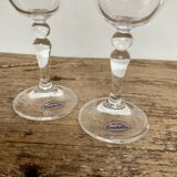5 small Bohemian crystal flutes
