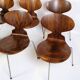 Lot de 6 chaises Ant modèle 3101 fabriquées en palissandre par Arne Jacobsen pour Fritz Hansen des années 1950