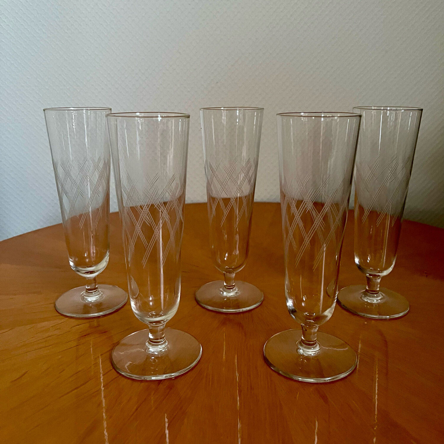 Vintage champagne flutes 1960
