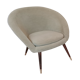 Armchair cocktail shell round 50 years 60 gray green