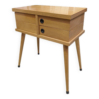Worker Sewing Furniture Bedside Table 50 60 Vintage Design Compass Feet