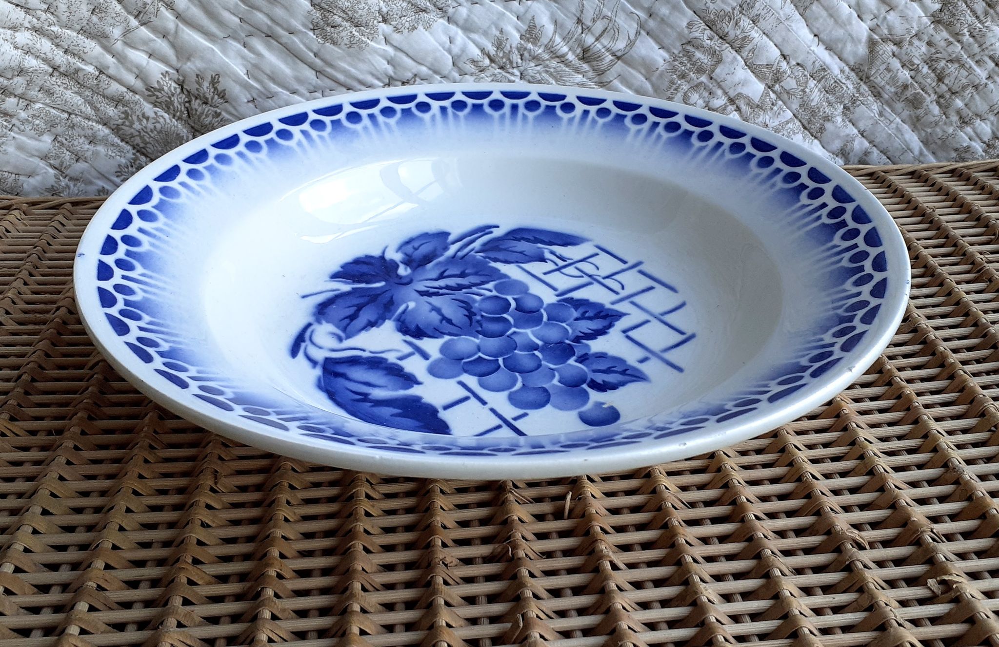 Blue hollow dish