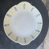 Dish with enamelled ceramic handles FB number 81motif design and vintage