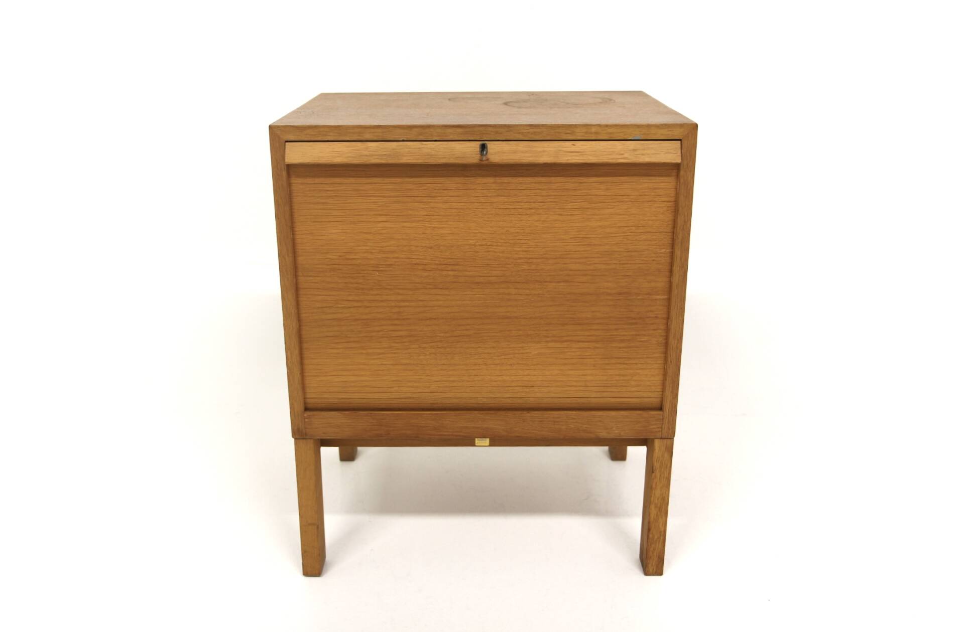 Scandinavian "tambour" chest of drawers in oak, Sweden, 1960