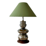Lampe de table chromée avec abat-jour vert, années 80