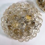 Plafonniers en verre bullé par Helena Tynell pour Glashütte Limburg, lot de 2