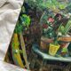 Peinture ancienne huile sur panneau "Derrière l'atelier" signée Fernand Proust Juin 1956
