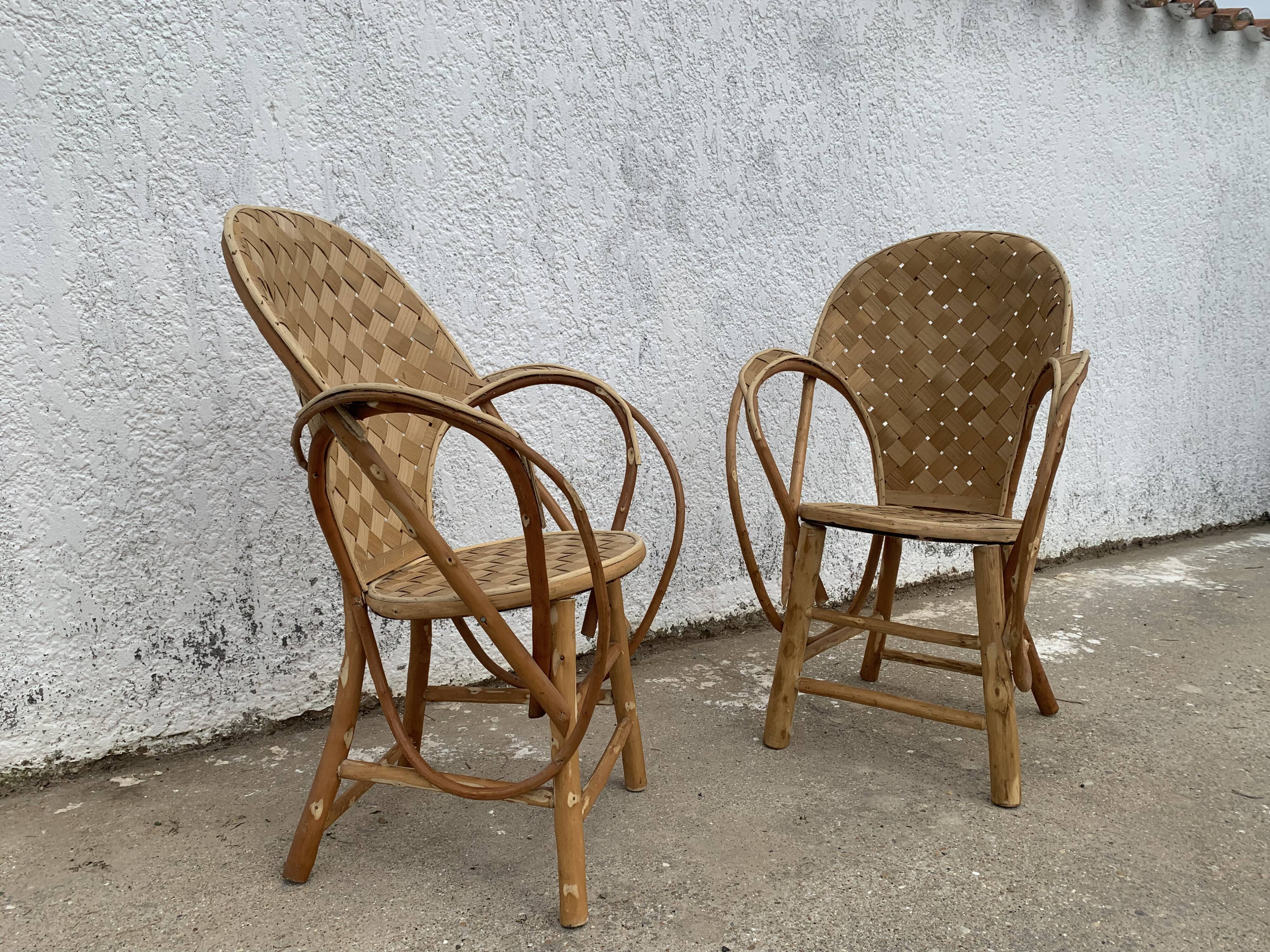 Chestnut armchairs (pair)
