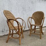 Chestnut armchairs (pair)