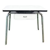 Ancienne table extensible en formica jaune