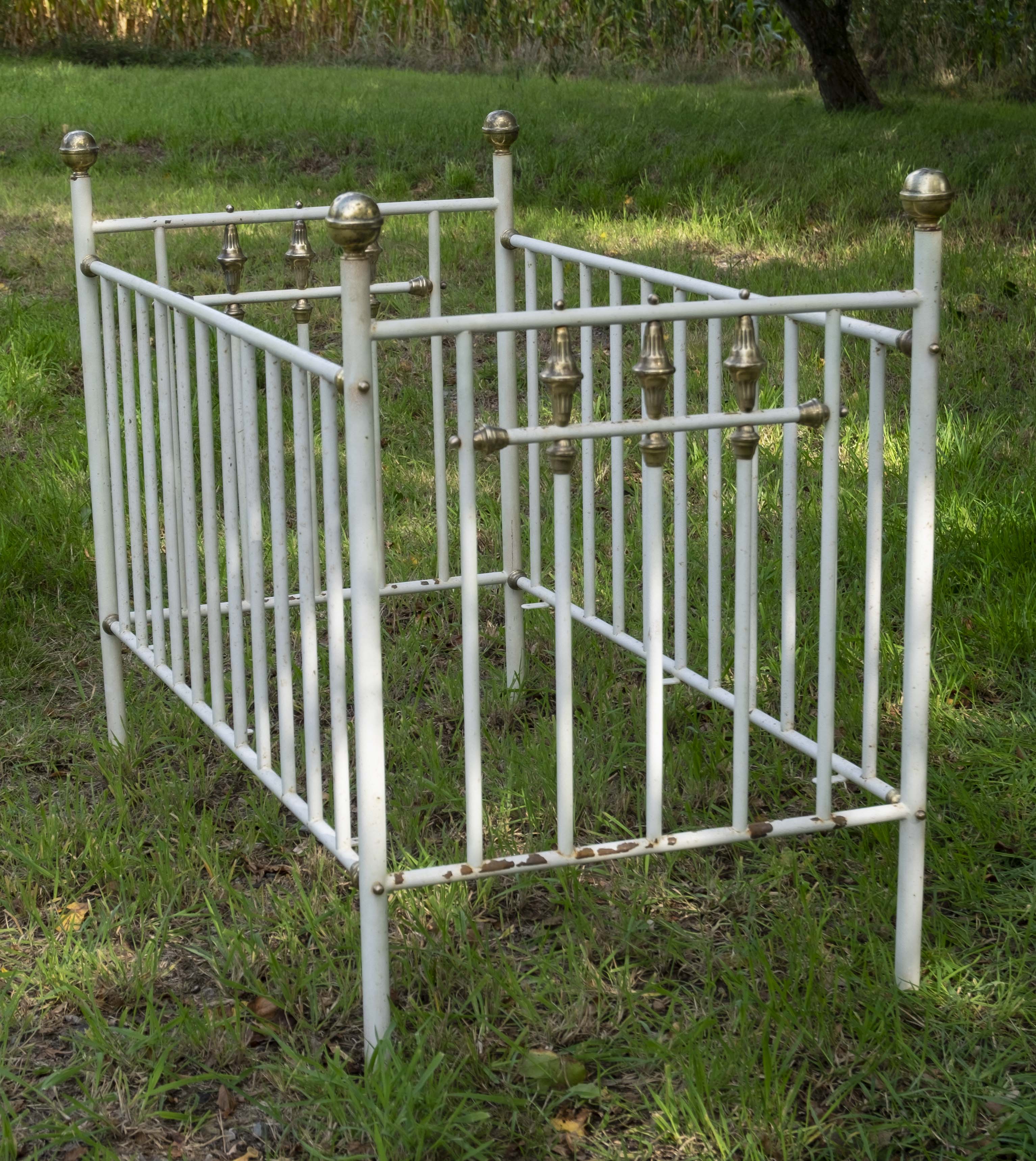 Children's bed made of iron and brass