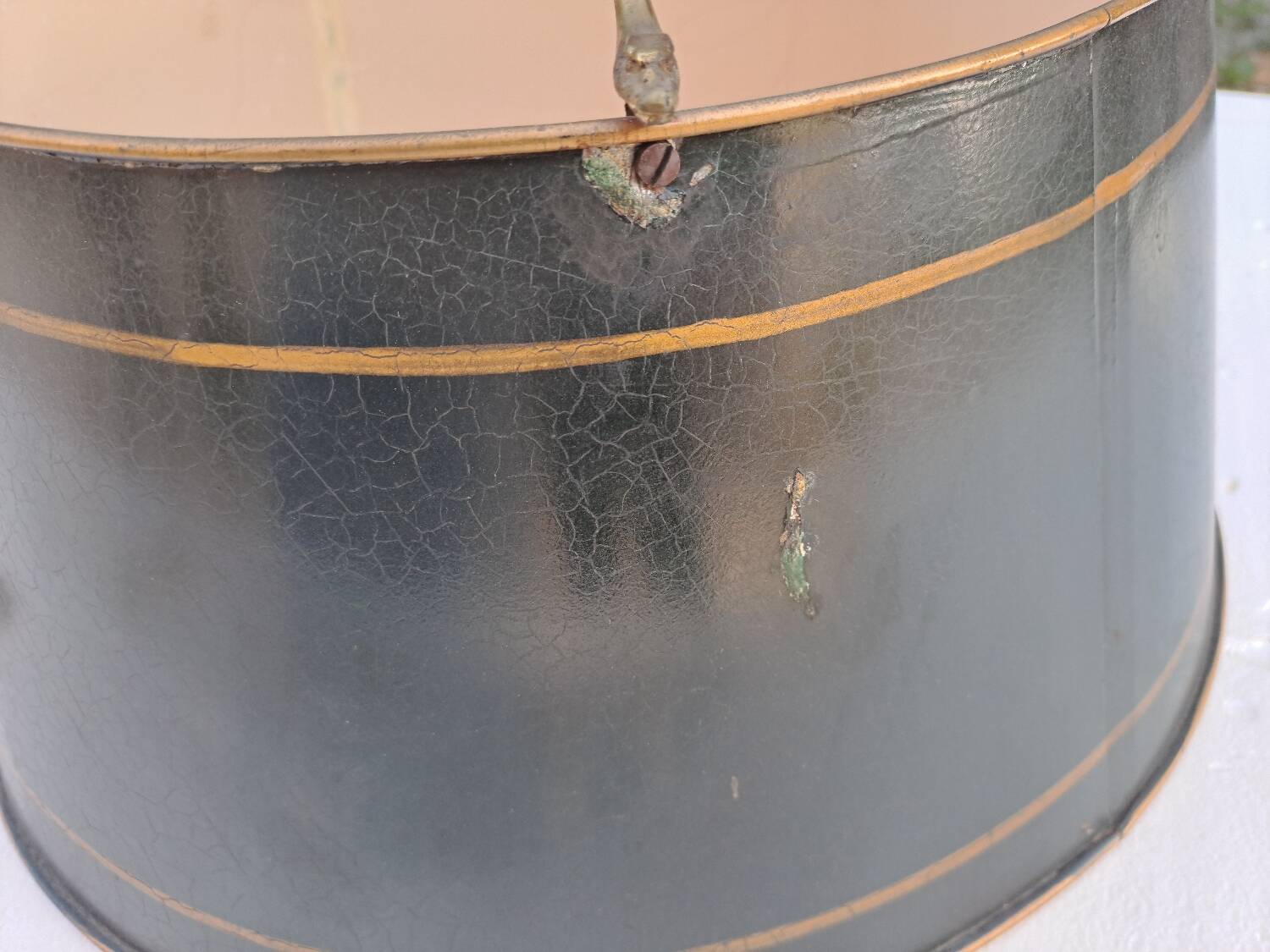 Empire style bouillotte lamp in bronze and sheet metal