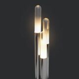 Chrome metal and glass floor lamp, 1970s