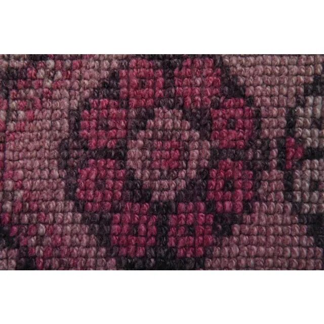 Vintage Turkish Hand-Knotted Wool Cotton Pink Runner Rug 104x351