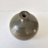 Glazed ceramic ball vase soliflore, unsigned.