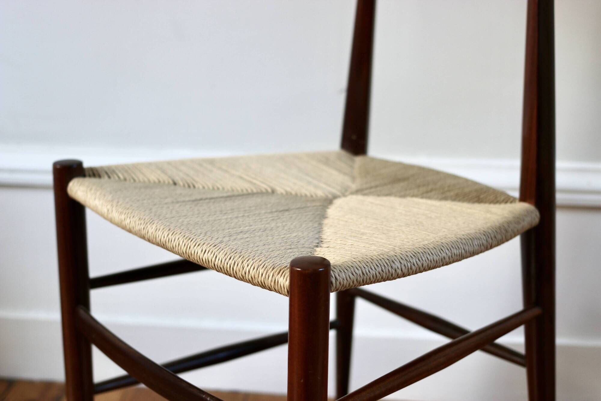 Rare set of 6 vintage Italian rope chairs by Eredi Marelli, 1950