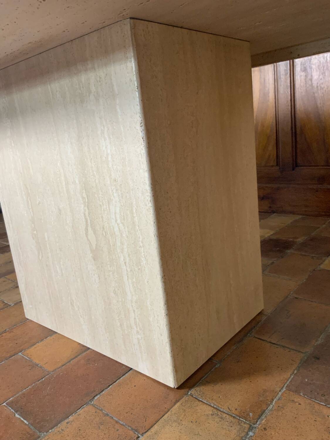 Travertine dining table