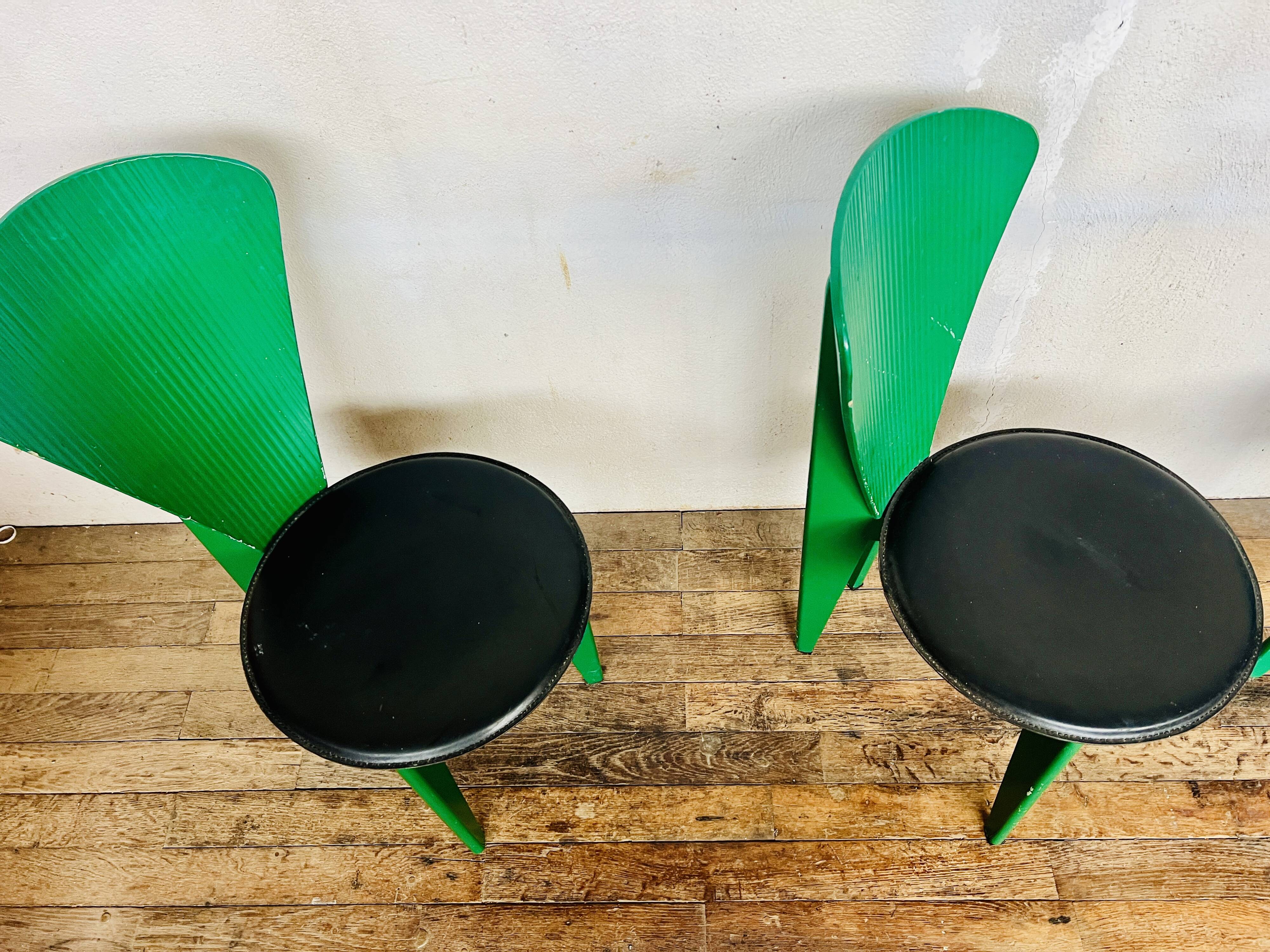 Set of 4 vintage Calligaris chairs – 1980s design