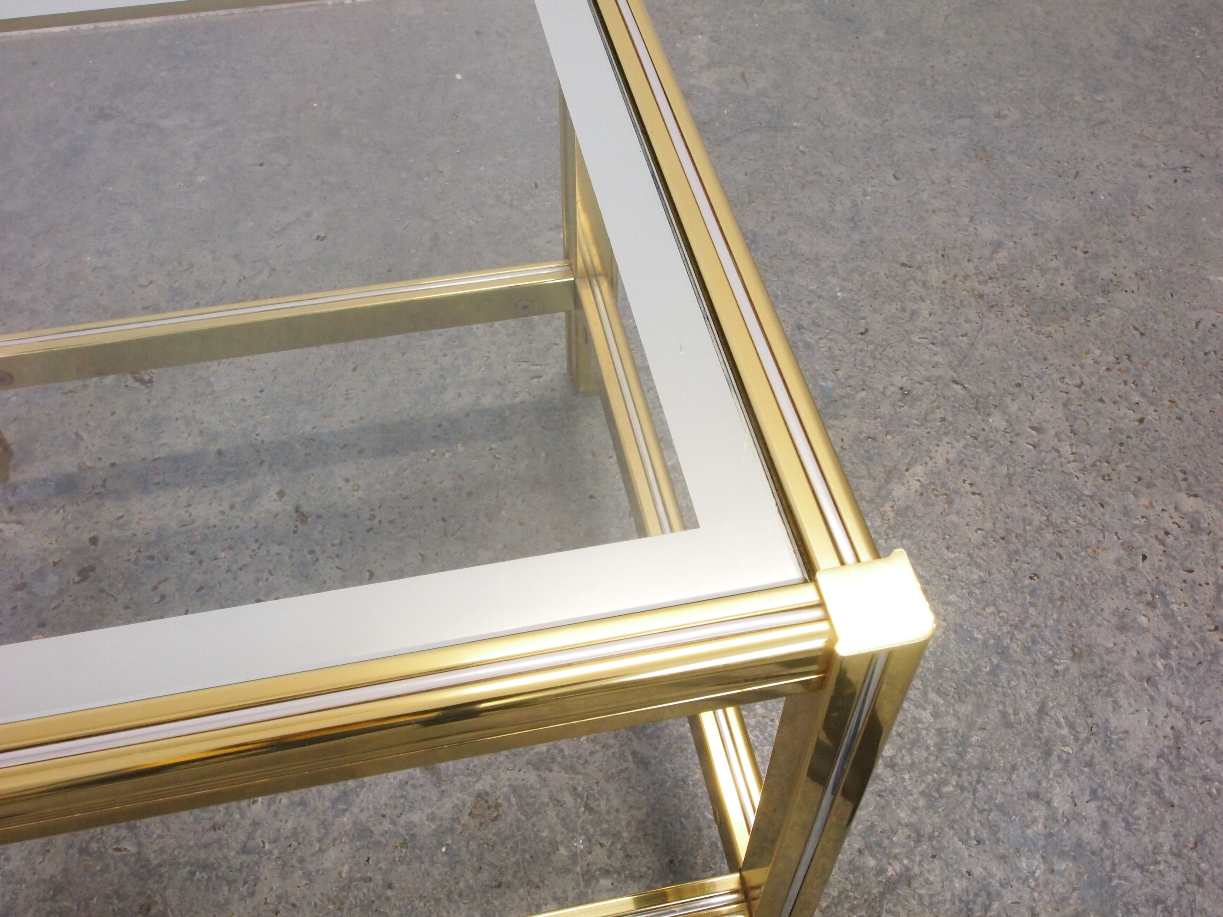 Vintage brass Hollywood Regency sidetable Belgochrom