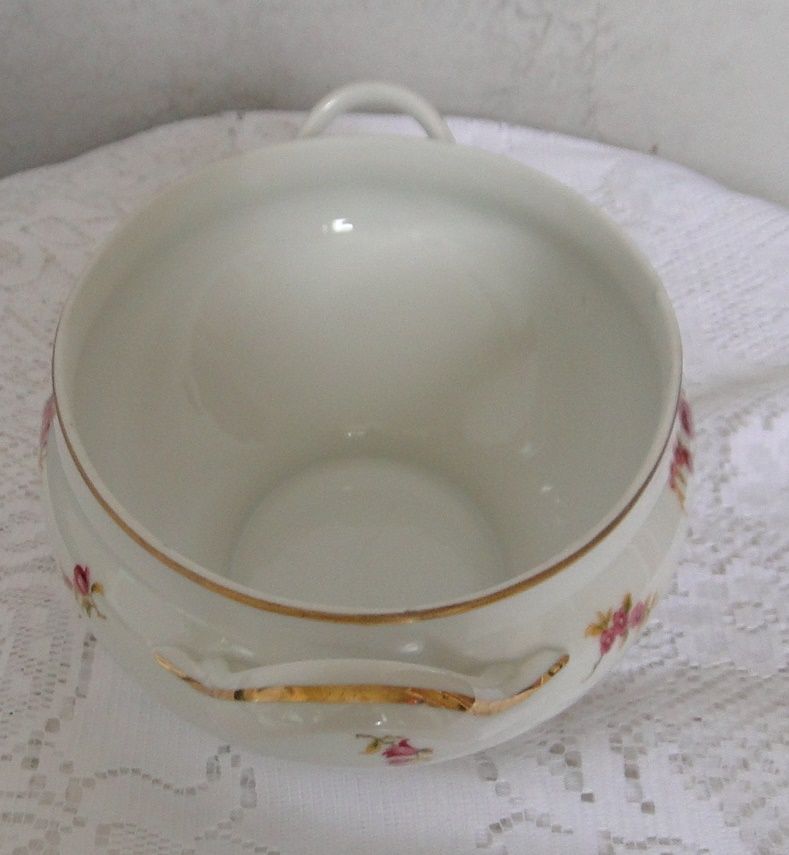 Legumier pörcelaine de limoges f legrand & cie floral décor white background