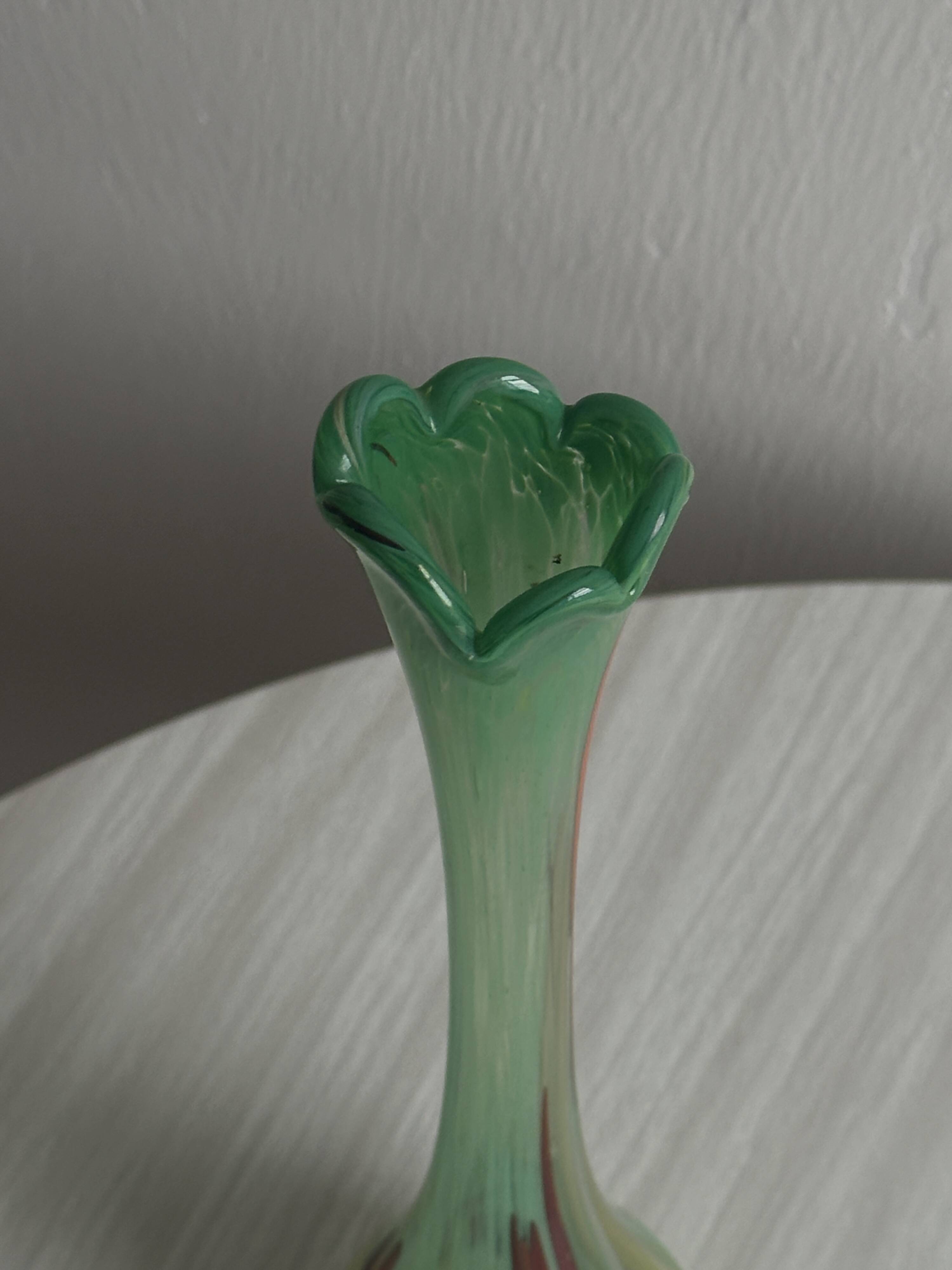 Transparent colored glass soliflore vase