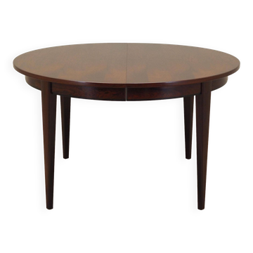 Round rosewood table, Danish design, 1970s, manufacturer: Omann Jun