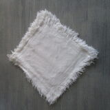 10 old damask-monogrammed-embroidered tea towels 30x30cm