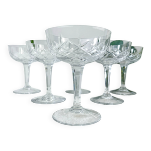 6 coupes à champagne - cristal lorraine
