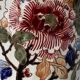 Pied de lampe multicolore et floral Gien Pivoines 1960