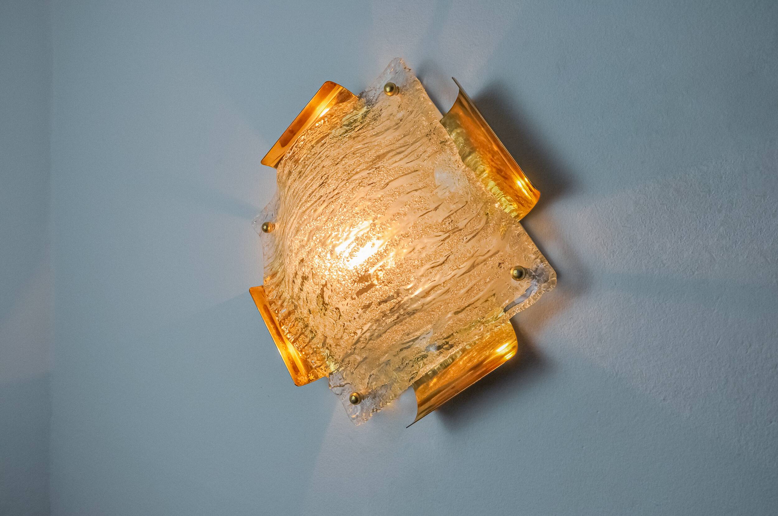 XL frosted wall light by Kalmar, Murano glass, Austria, 1970