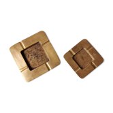 Set of 2 brass ashtrays of vintage design, 80s