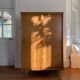 Large vintage Scandinavian wardrobe with two sliding doors.