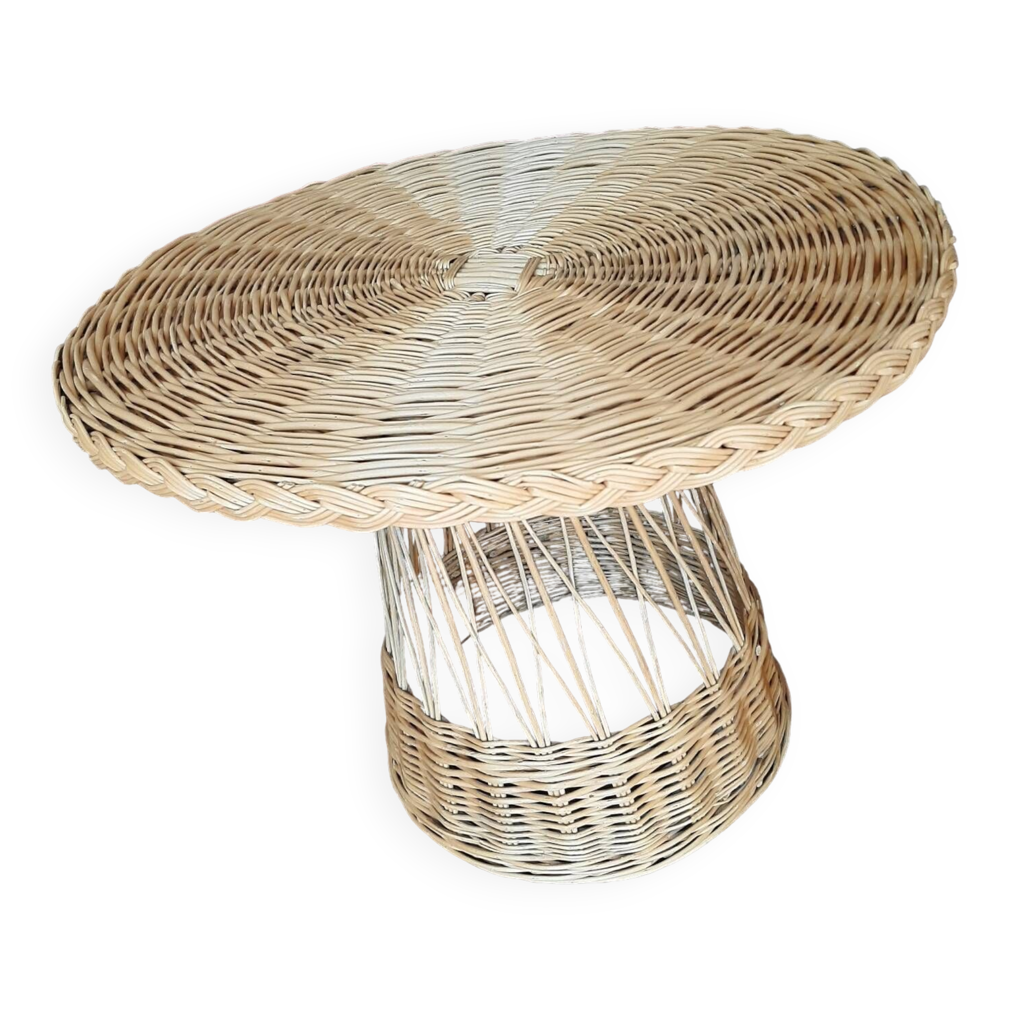 Vintage wicker coffee table