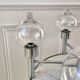suspension design en chrome et boules en verre 5 feux Space Age années 70