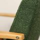Fauteuil vintage Boucle verte bois naturel après rénovation