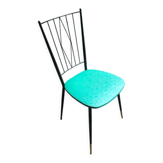 Chaise skaï métal or et noir