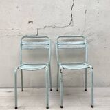 Set of four Tolix T2 chairs, circa 1950.