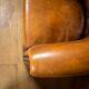 Fauteuil vintage cuir de mouton