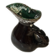 Sculptural pitcher Vallauris in glazed ceramic green and brown, France