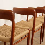 6 x vintage dining chairs | Niels Otto Møller | Model 75 | Teak