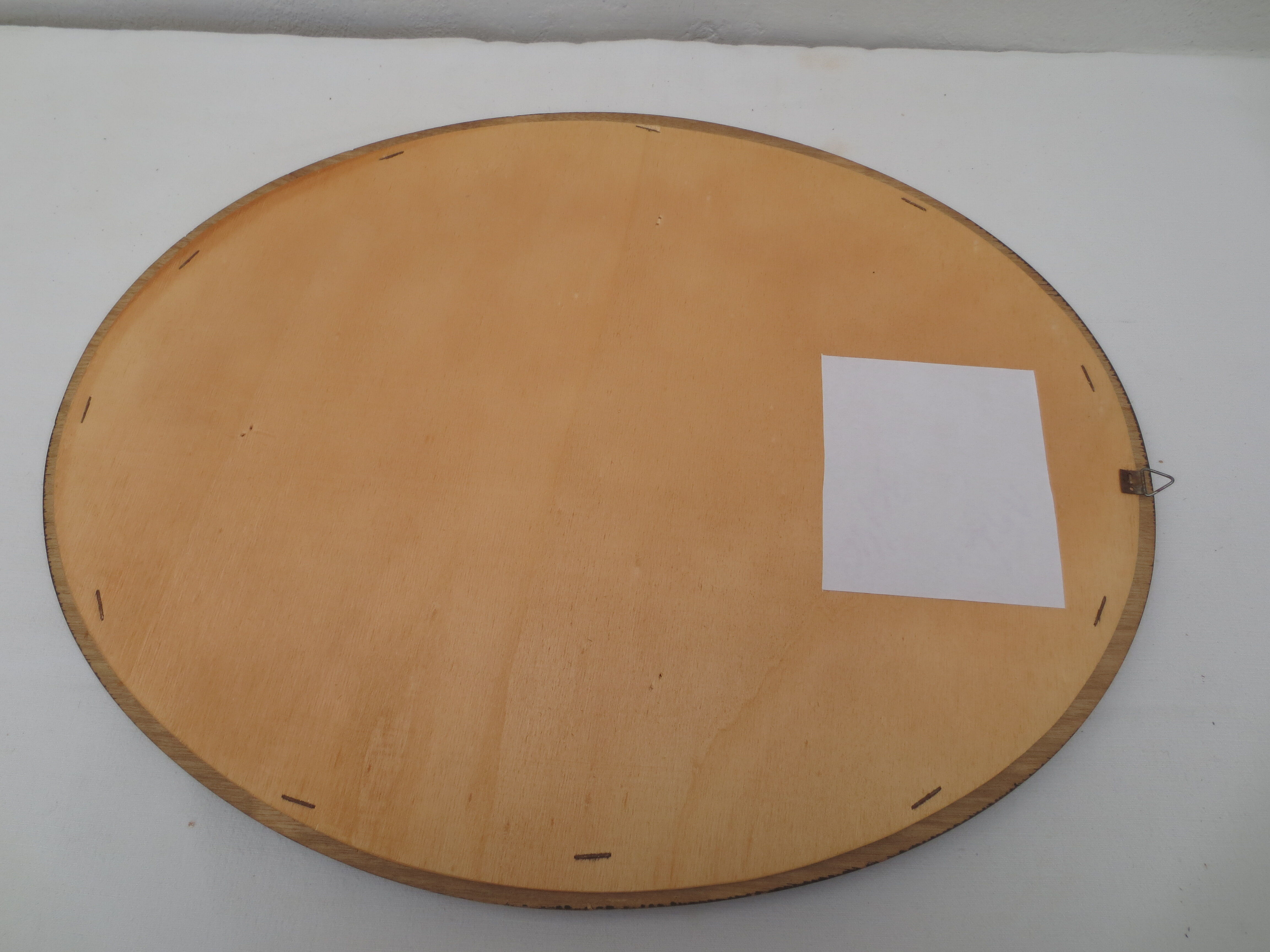 Old oval mirror, walnut wood tower, gilded border