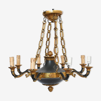 Empire style chandelier in bronze