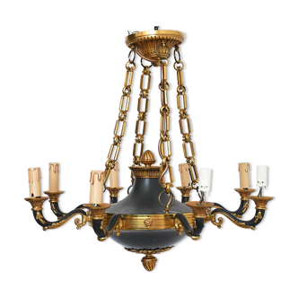 Empire style chandelier in bronze