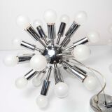 Pair of vintage chrome Sputnik chandeliers